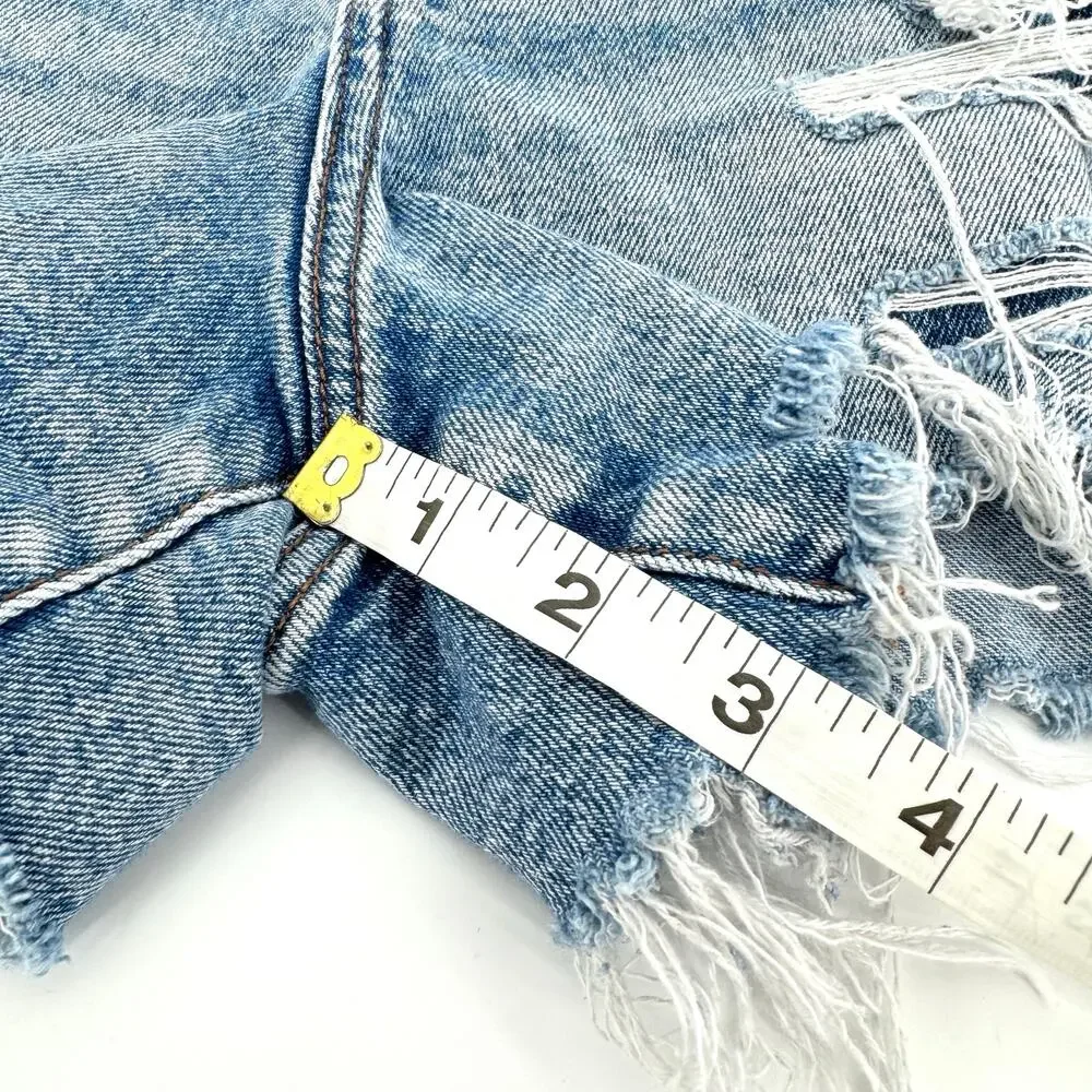 American Eagle Outfitters Distressed Light Blue Denim Cutoff Shorts